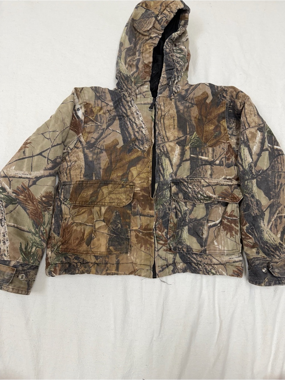 Boys Realtree Camo Hooded Jacket Size 8 Hunting Outdoors